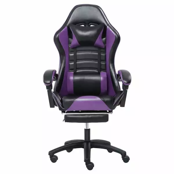 Computer Gaming Chairs Footrest Ergonomic Gaming Computer Chair Adults PU Leather Office Chair Adjustable Desk Chairs Whee...