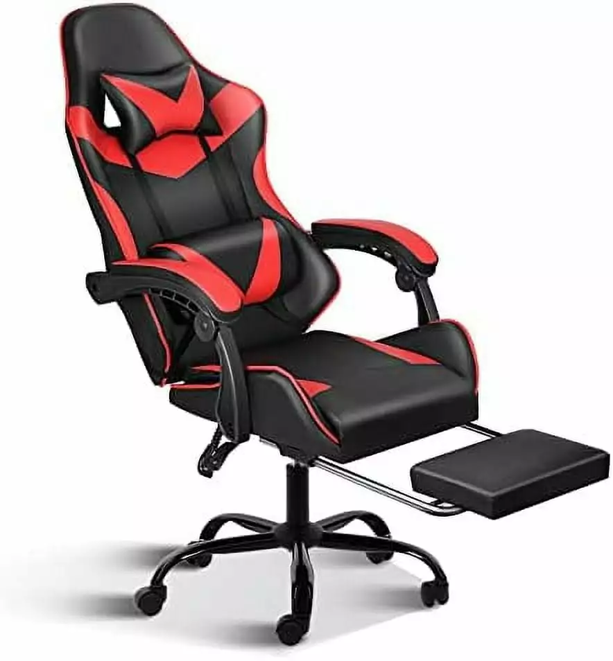 Red Black Gaming Chair Backrest and Seat Height Adjustable Swivel Recliner Racing Office Computer Ergonomic Video Game Cha...