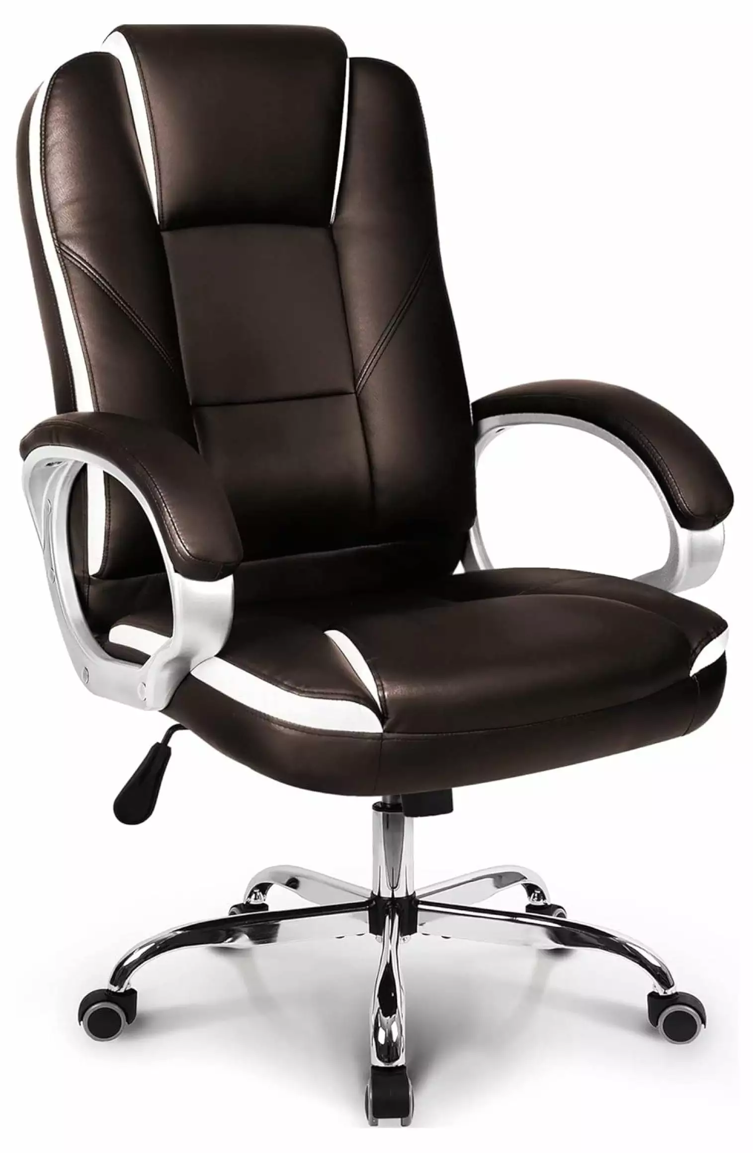 TiaGOC Office Chair Computer Desk Chair Gaming Ergonomic High Back Cushion Lumbar Support Brown Leather Racing Seat Adjust...