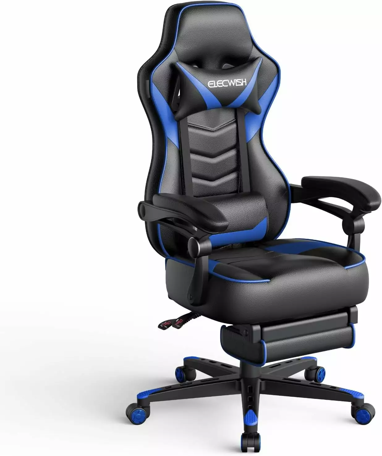 Gaming Chair Adults Ergonomic Racing Style High Back Computer Chair Footrest Headrest and Lumbar Support PU Leather 90-150...