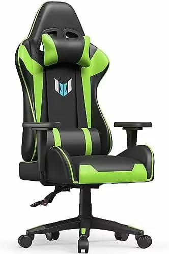 Green Gaming Chair Computer Racing Chair Reclining High Back Ergonomic Adjustable Swivel Video Game Chair Lumbar Support A...