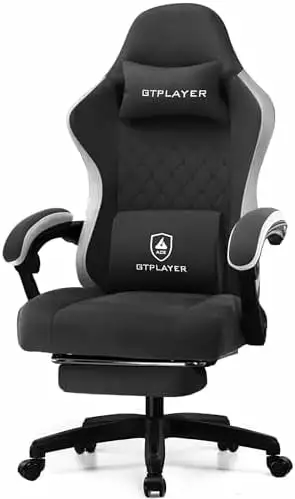 XINGAN Gaming Chair Computer Office Chair Pocket Spring Cushion Linkage Armrests Footrest High Back Ergonomic Task Chair B...