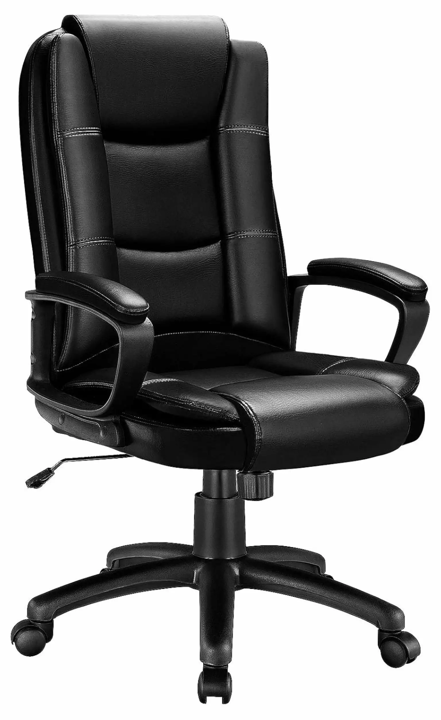 XylehR Office Chair Ergonomic High Back Gaming Chair Lumbar Support Black Leather Racing Seat Adjustable Swivel Rolling Co...