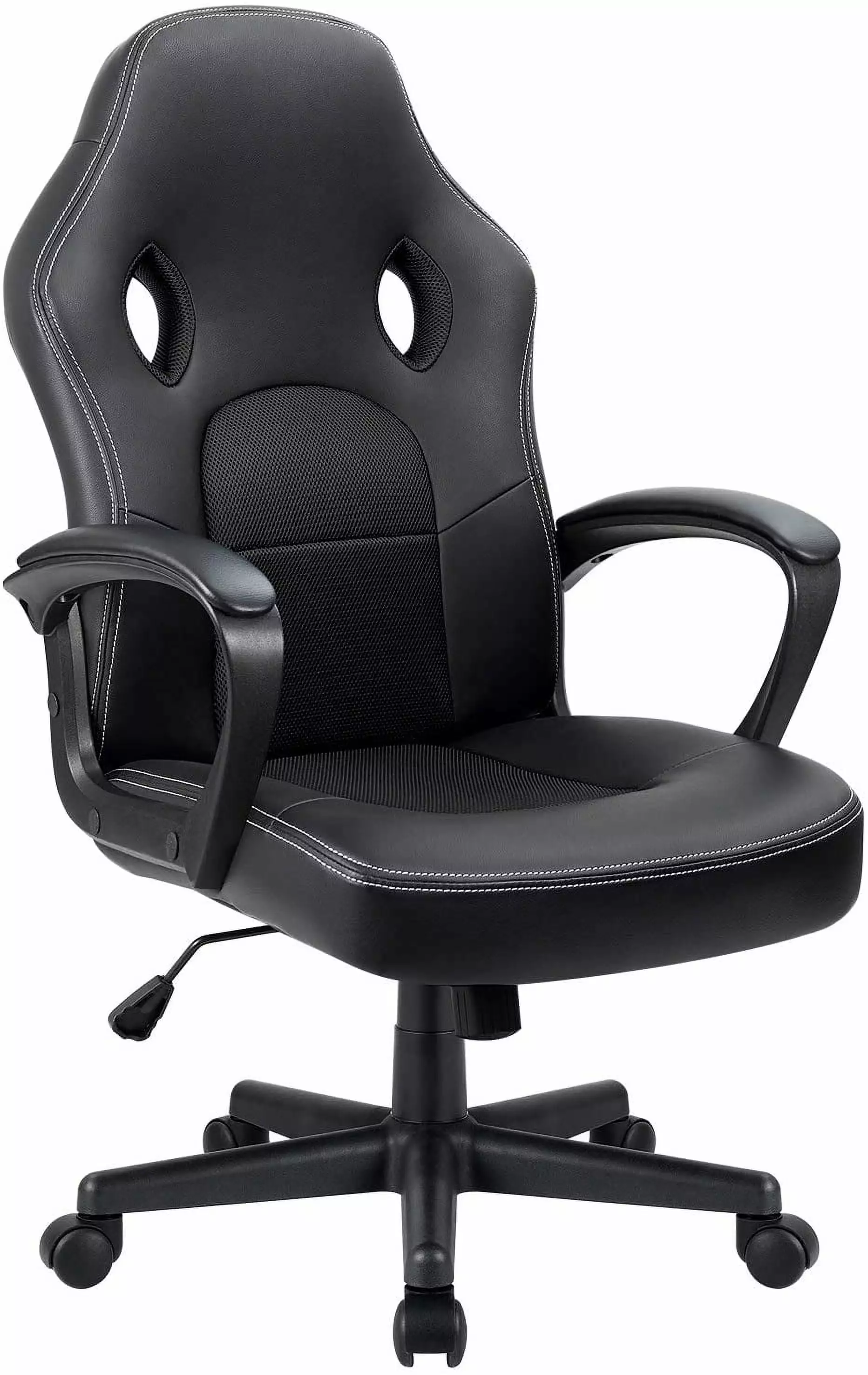 Gaming Chair Office Leather Computer Desk Racing Style Ergonomic Adjustable Swivel Task Chair Black XZS