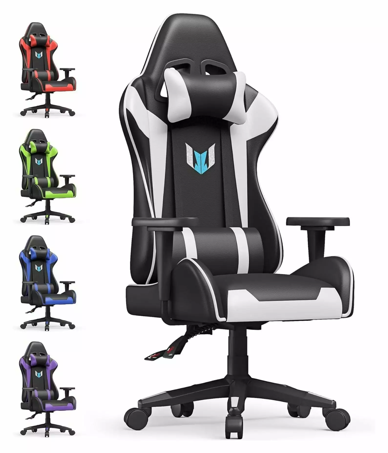 YOSITiuu Gaming Chair Ergonomic Office Adjustable Height Swivel Desk Reclining Computer Chair Black White