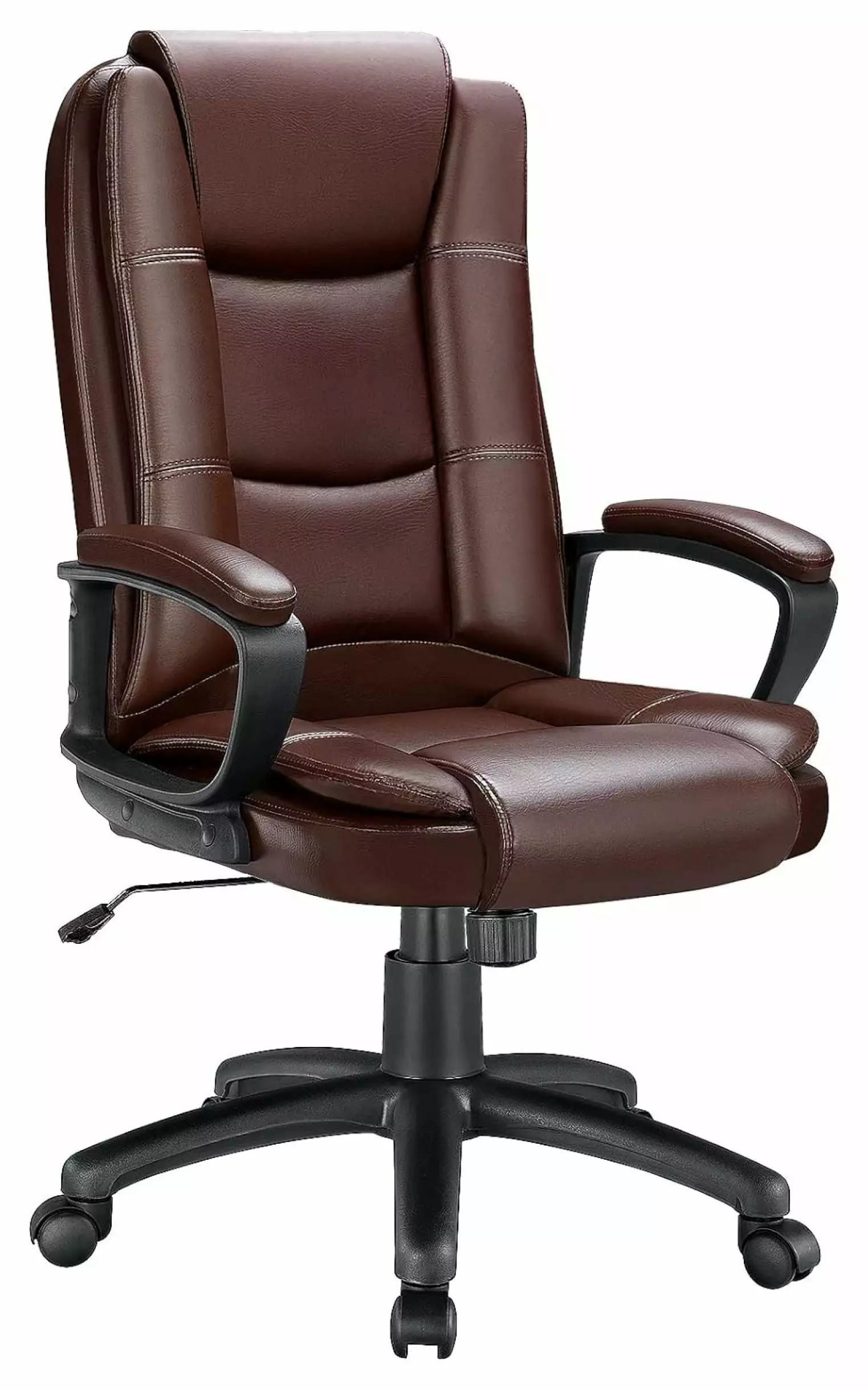 Brown Leather Ergonomic Office Gaming Chair High Back and Lumbar Support ZAWkirJ