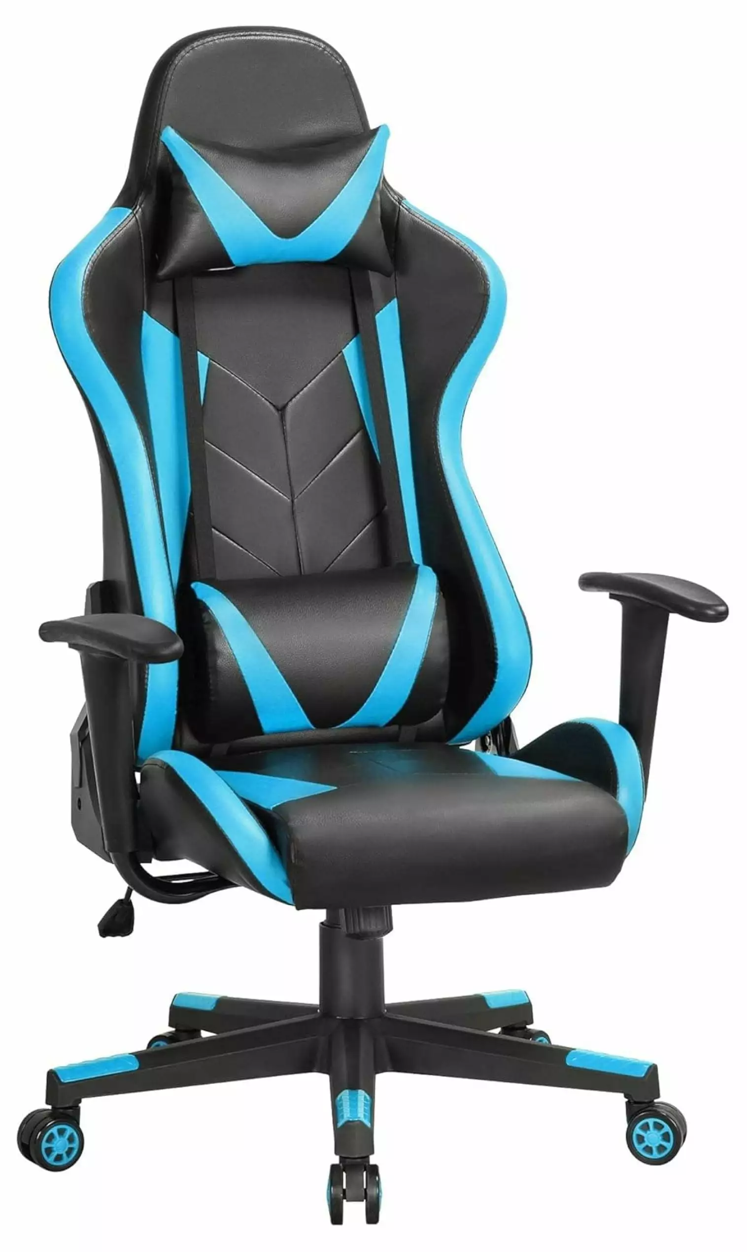 ZAWkirJ High Back Ergonomic Gaming Chair Lumbar Support Neon Blue Racing Office Computer Chair