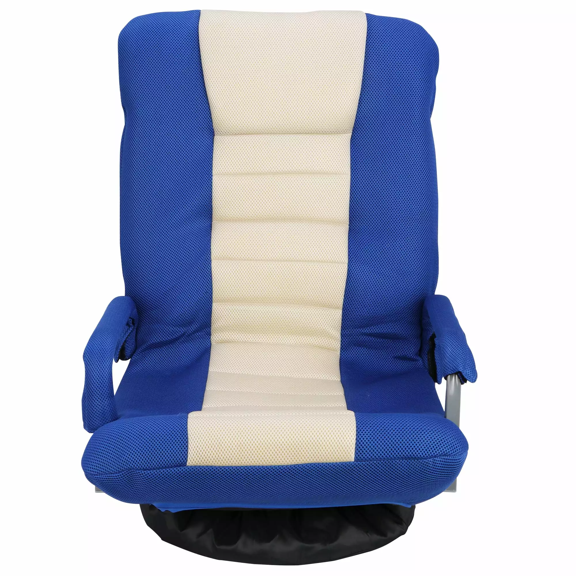ZenStyle Adjustable Swivel Gaming Chair Arms Blue and Beige Comfortable Gaming