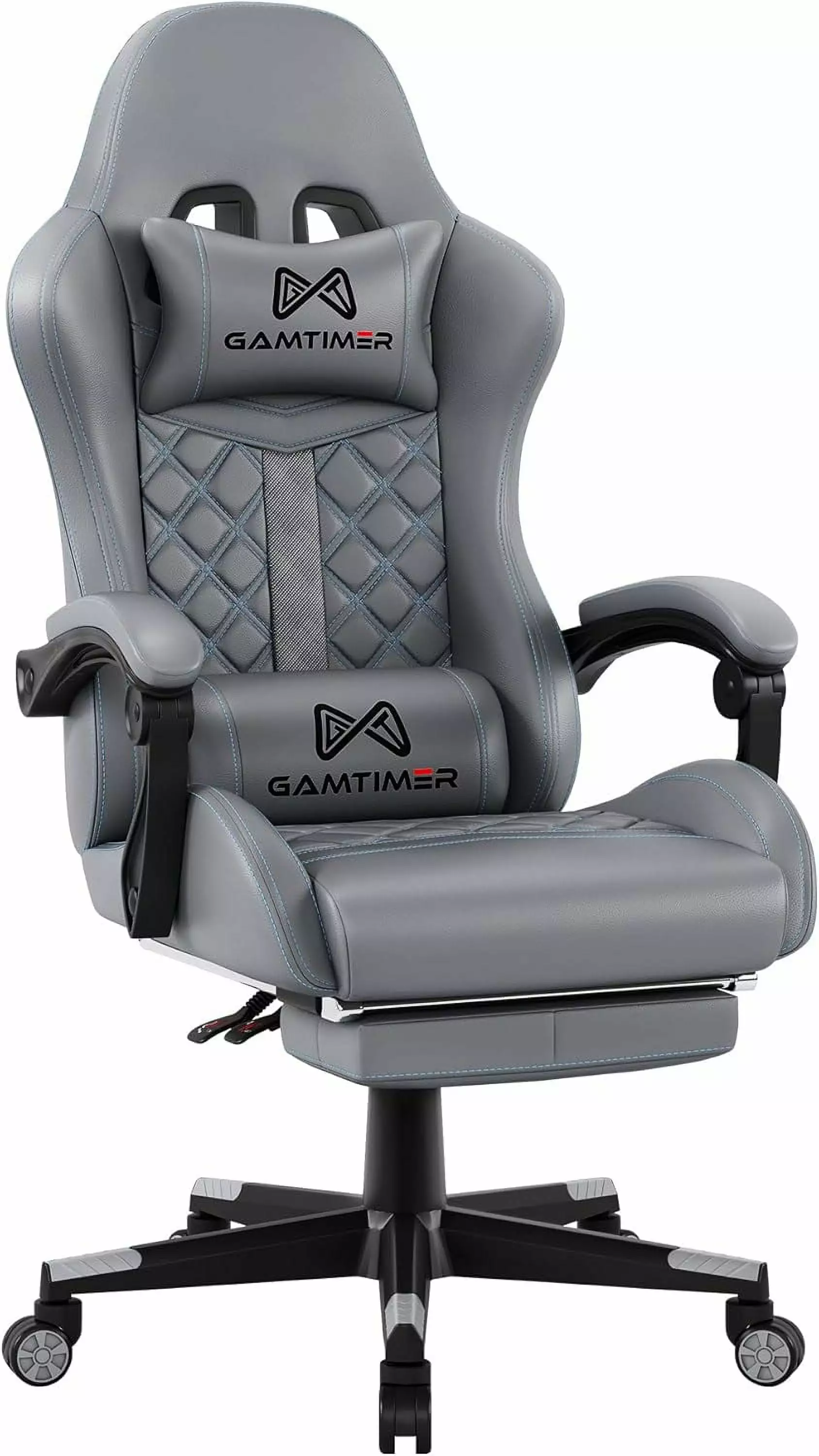 Gaming Chair Computer Chair Footrest and Lumbar Support Breathable PU Leather 4D Lumbar Support Headrest 360 Degree Swivel...