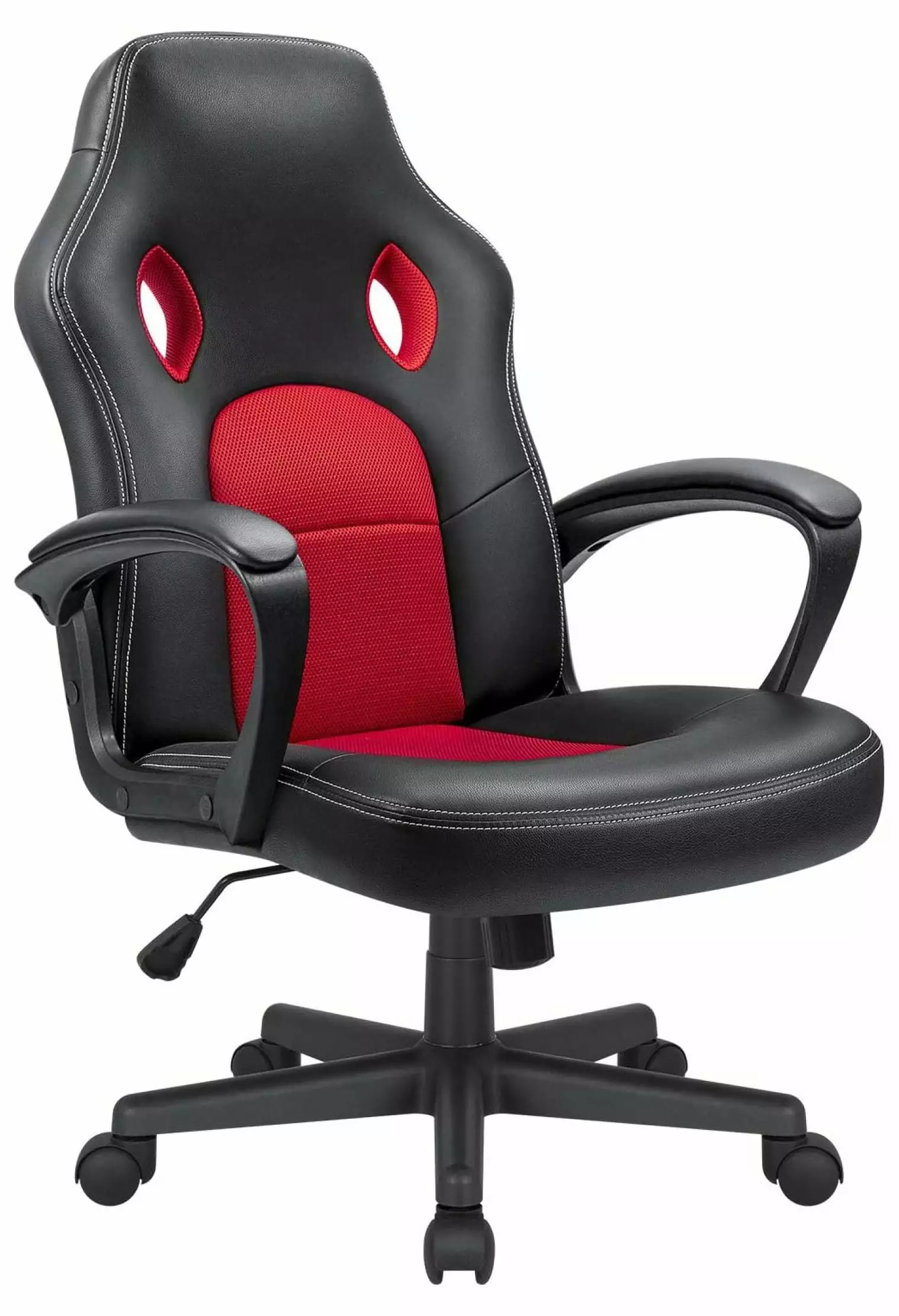 Zhongpeng High Back Leather Gaming Chair Ergonomic Adjustable Racing Office Desk Chair Red