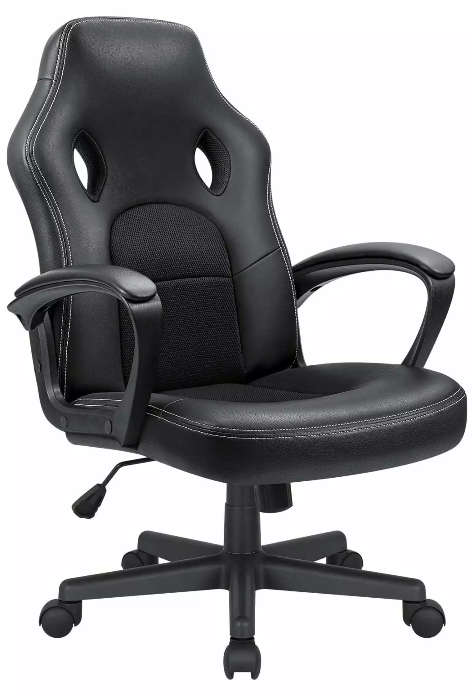 ZHOUB Office Gaming Chair High Back Leather Computer Ergonomic Racing Game Desk Chair Black