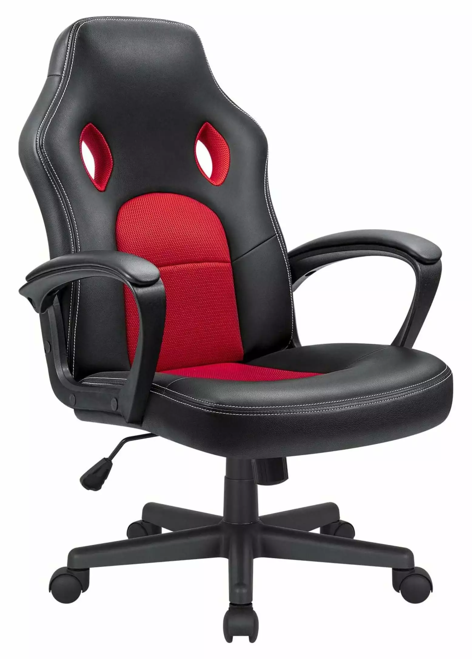 ZHOUB Office High Back Leather Computer Ergonomic Racing Game Desk Chair Red