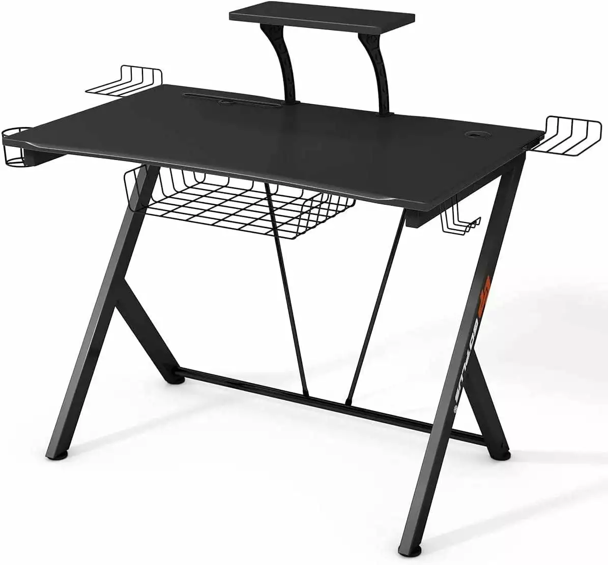 Elegant Gaming Desk Black Multifunctional Computer Desk Headset Hook and Cup Holder