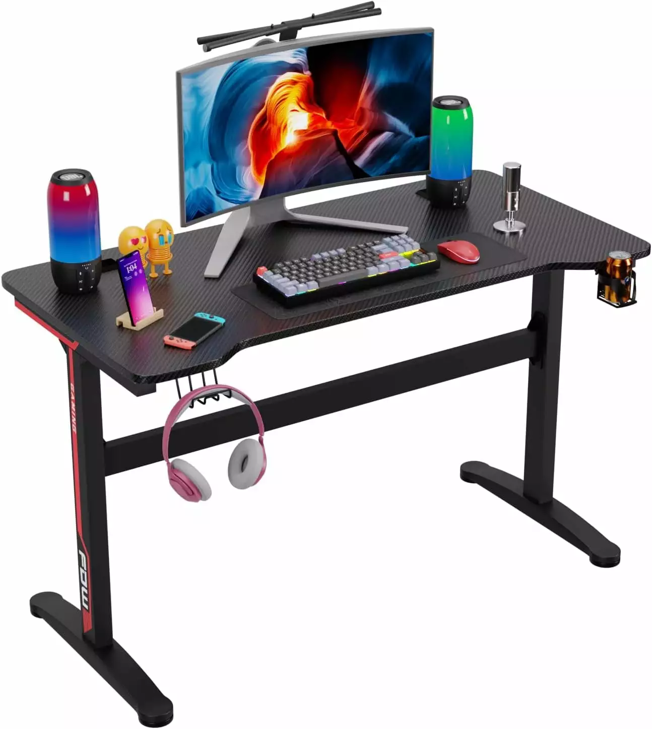 Elegant 47 Inch Computer Desk Gaming Desk Writing Desk Office Desk Student PC Desk Elegant Large Modern Ergonomic Racing S...