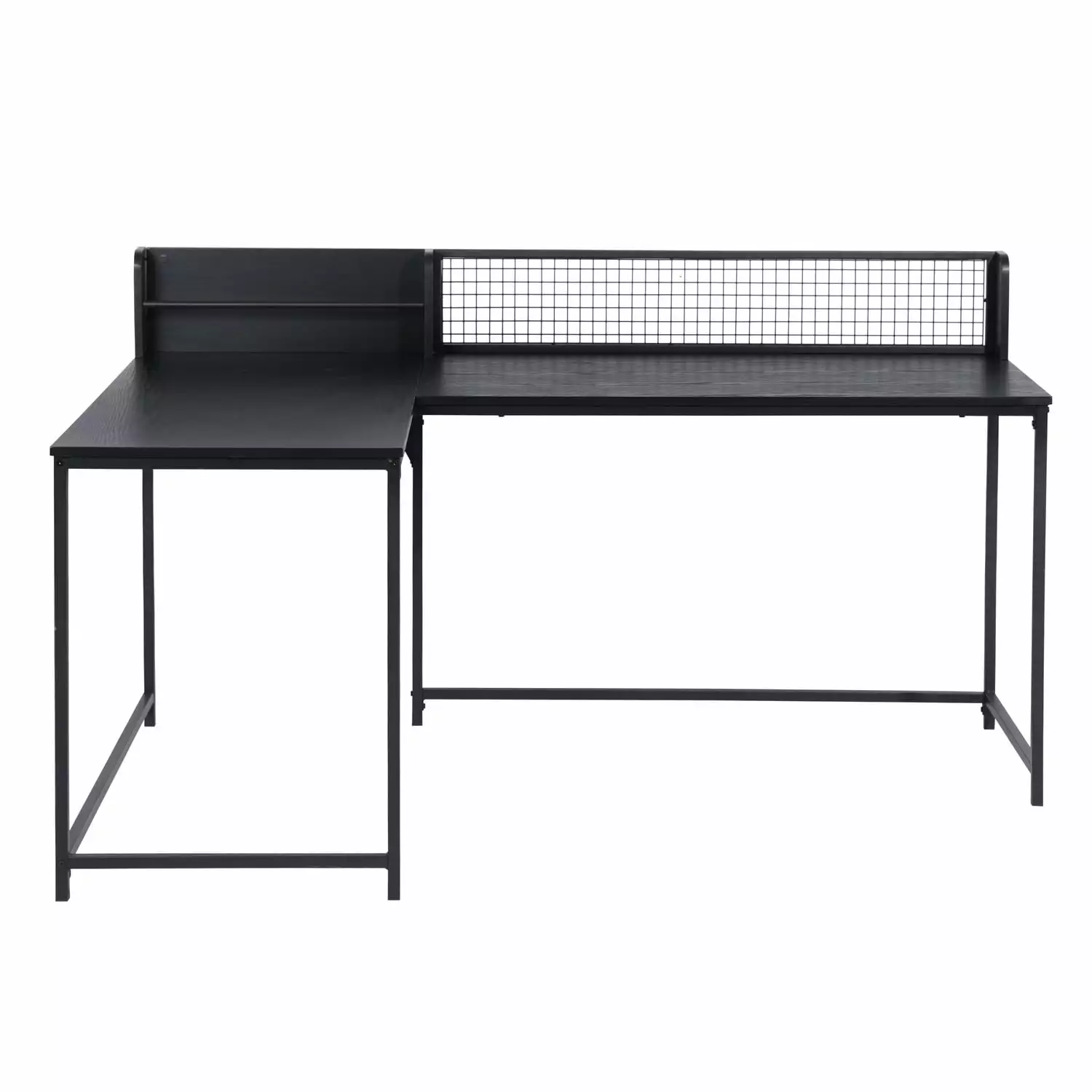 FurnitureR L Shaped Corner Desk Industrial Style Large Gaming Desk
