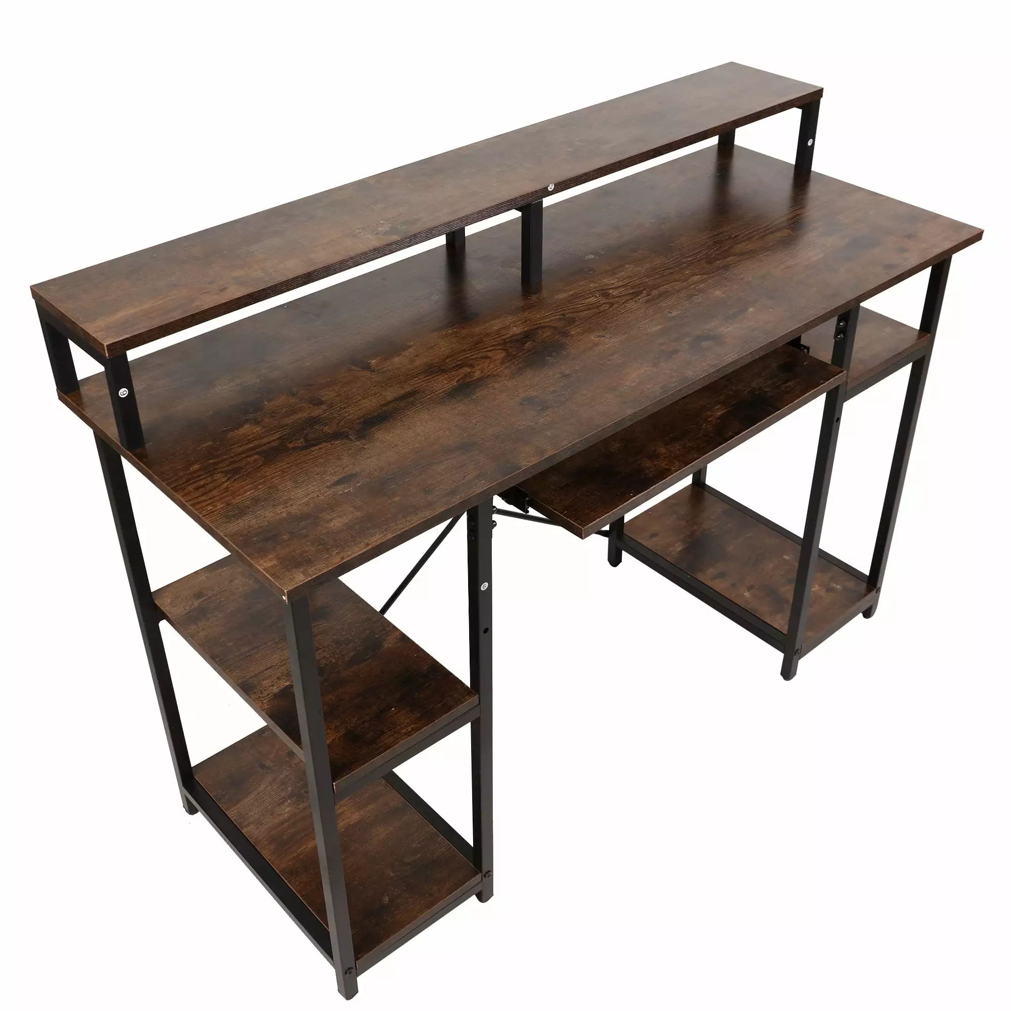 Gaming Computer Desk Monitor Stand and Storage Shelf Small Space PopStore