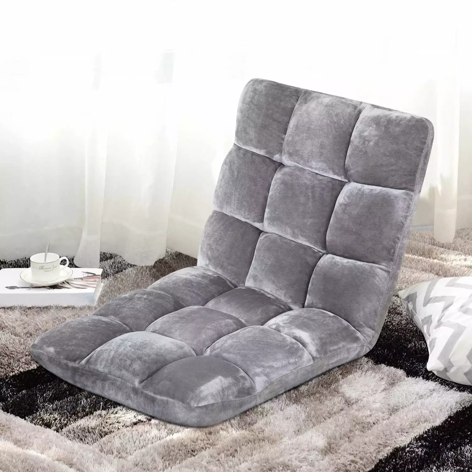 Dkelincs Floor Chair Laze Sofa Adjustable Backrest Armless Gaming Chair Living Room and Bedroom