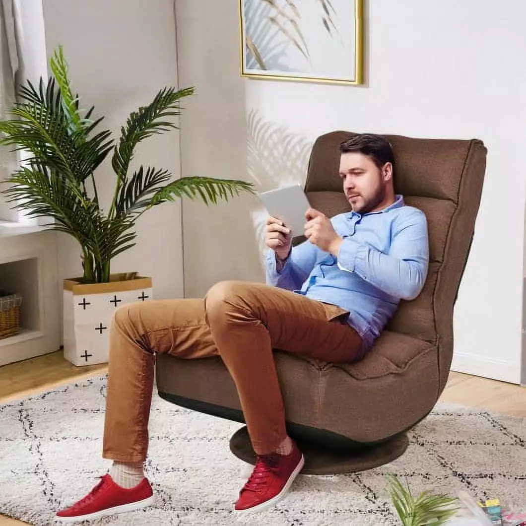 5-Position Folding Floor Gaming Chair Coffee Generic