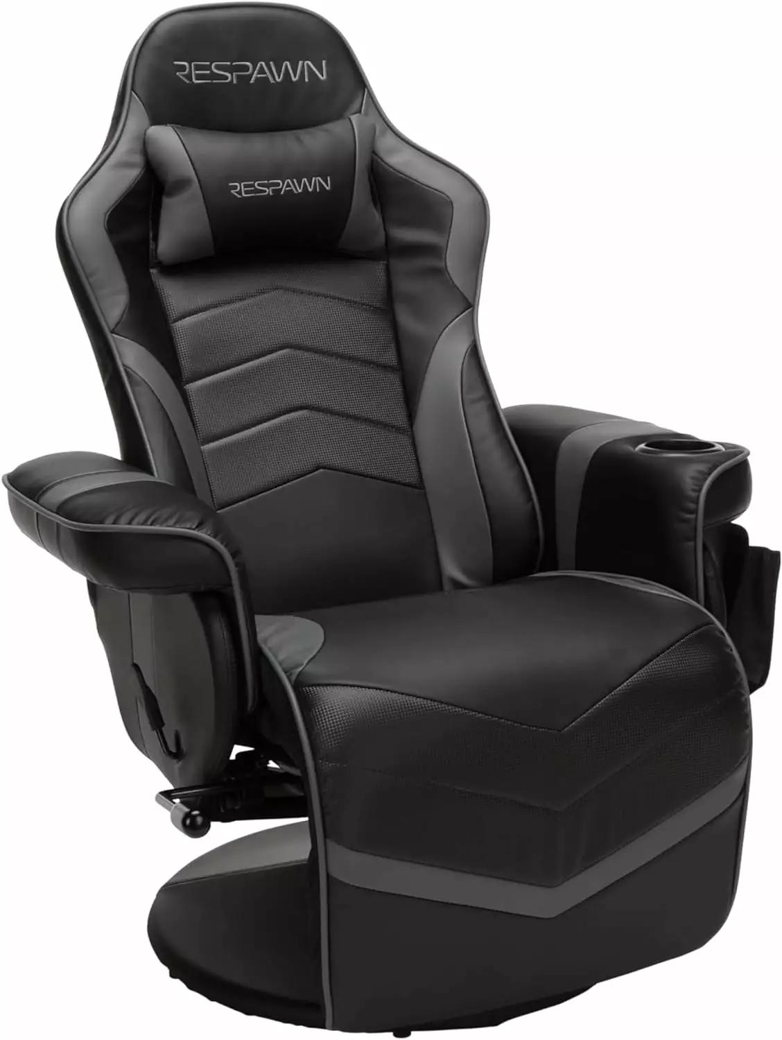FJU 900 Gaming Recliner Chair Adjustable Leg Rest and Cupholder - Gray Video Games Console Recliner