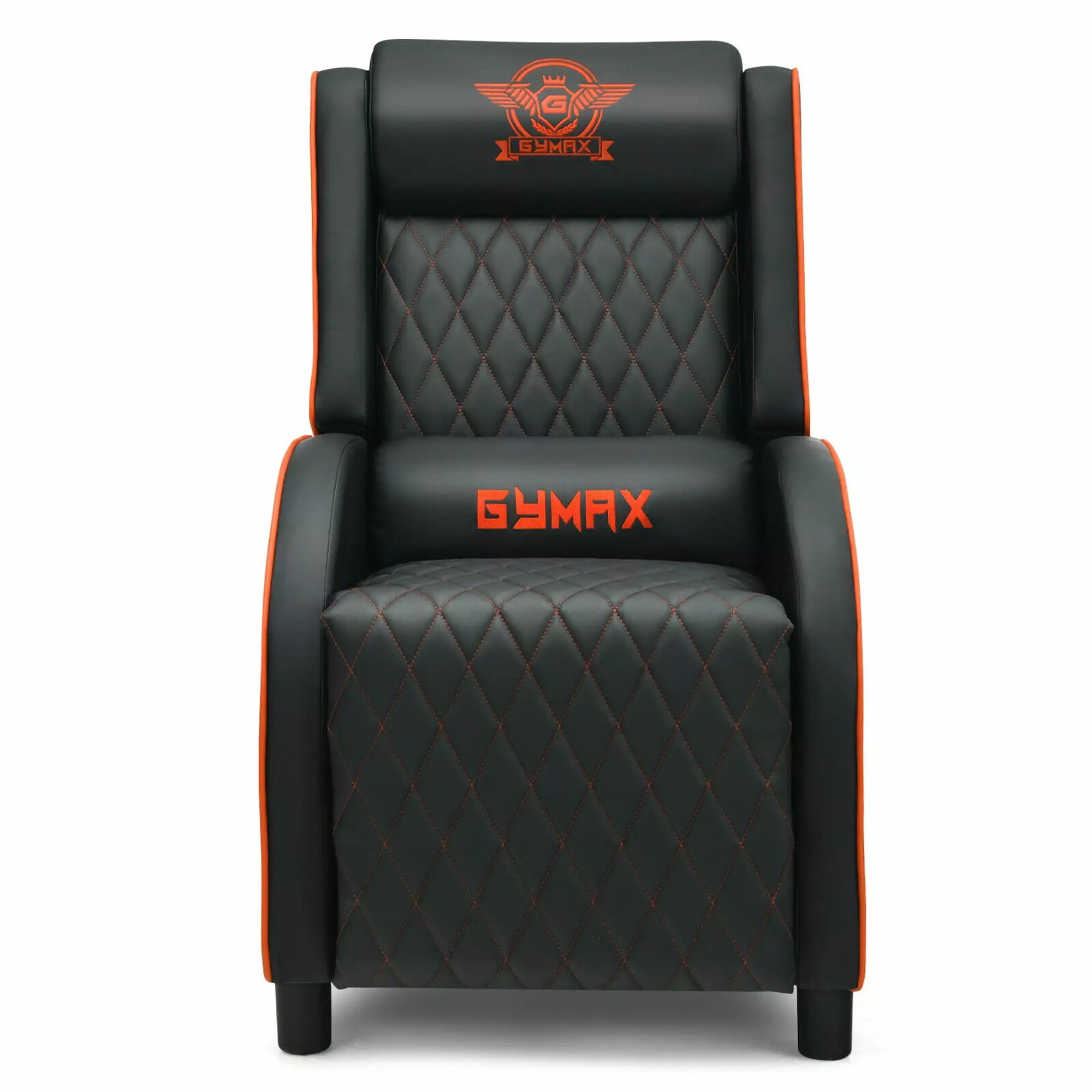 Gymax PU Leather Massage Gaming Recliner Chair Orange Home Theater