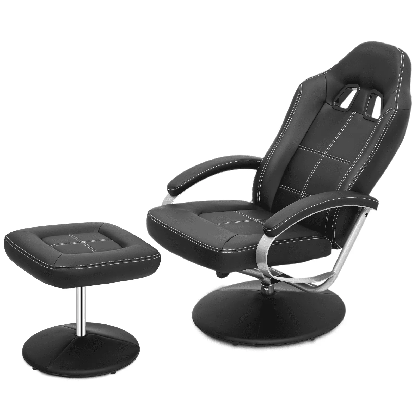 Magshion Recliner Chair Ottoman and Adjustable Footrest Black