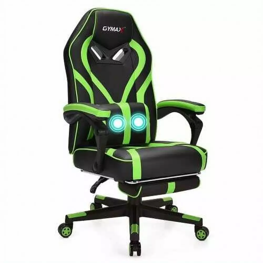 Computer Massage Gaming Recliner Chair Footrest Green Mellyx Home