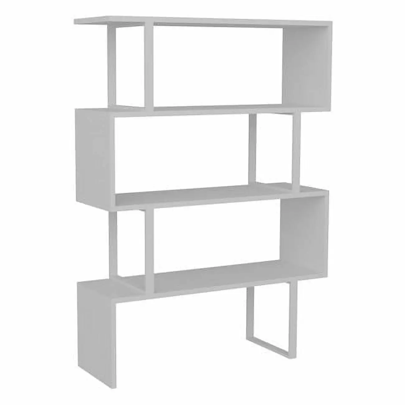 Adriana 49 Geometric Four Shelf Bookcase White Decorotika