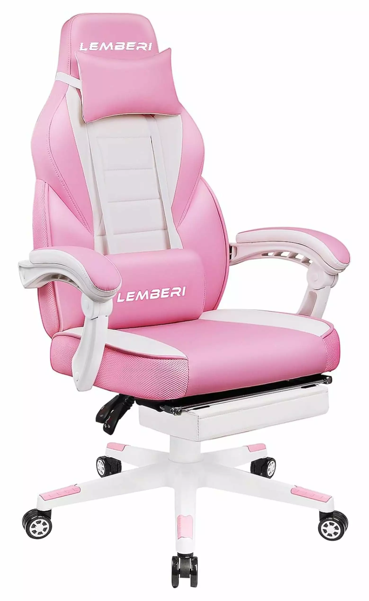 Echoworld Kawaii Cute Gaming Chair Girls Footrest Headrest and Lumbar Support