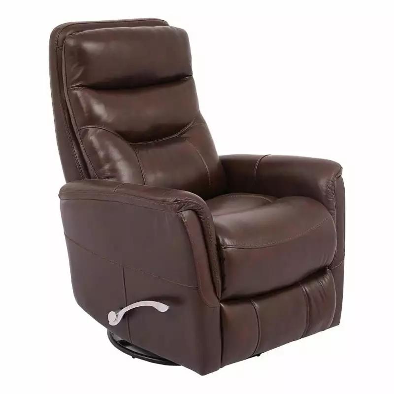 Bowery Hill Leather Manual Swivel Glider Recliner Chocolate Brown