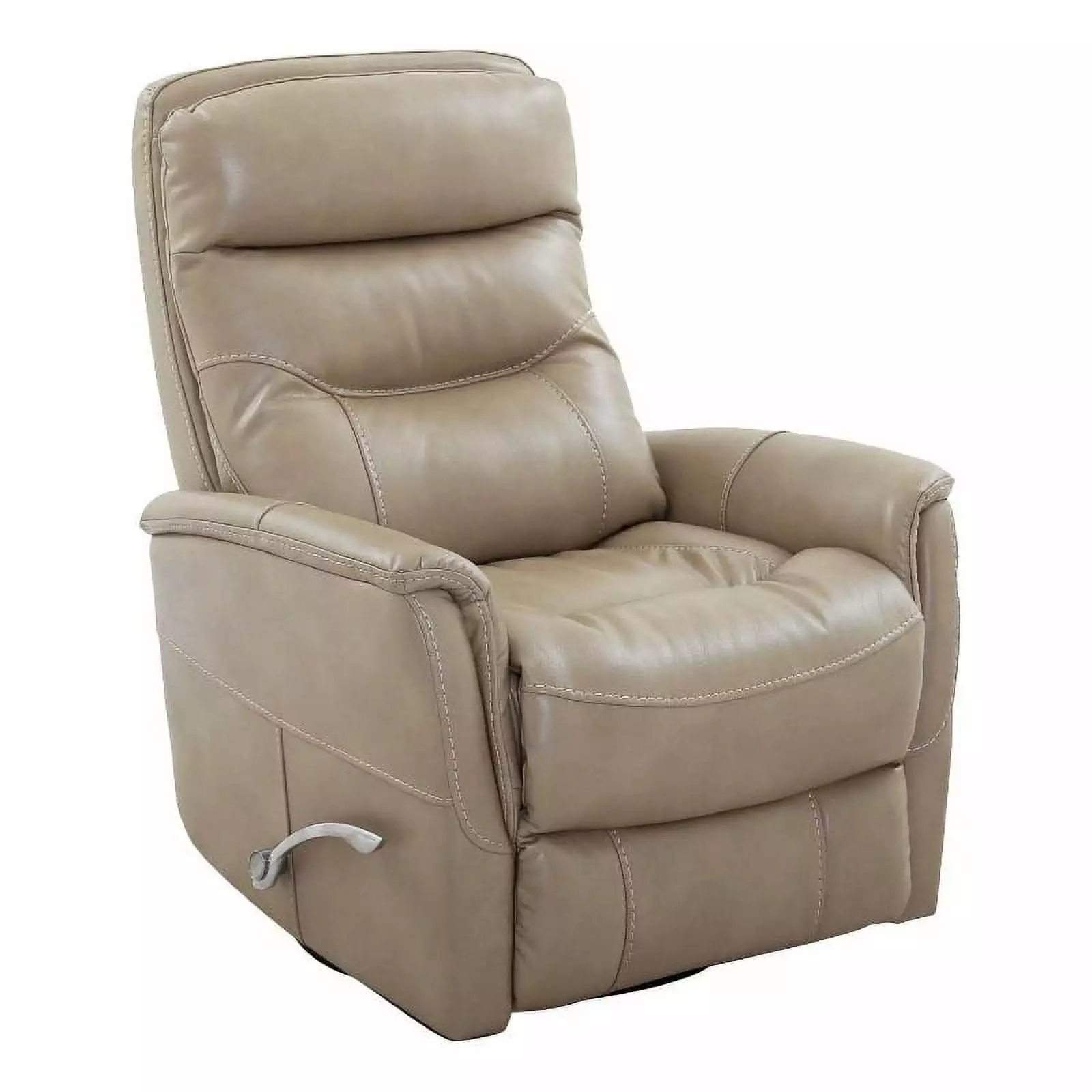 Bowery Hill Polyester PU Manual Swivel Glider Recliner Linen Brown