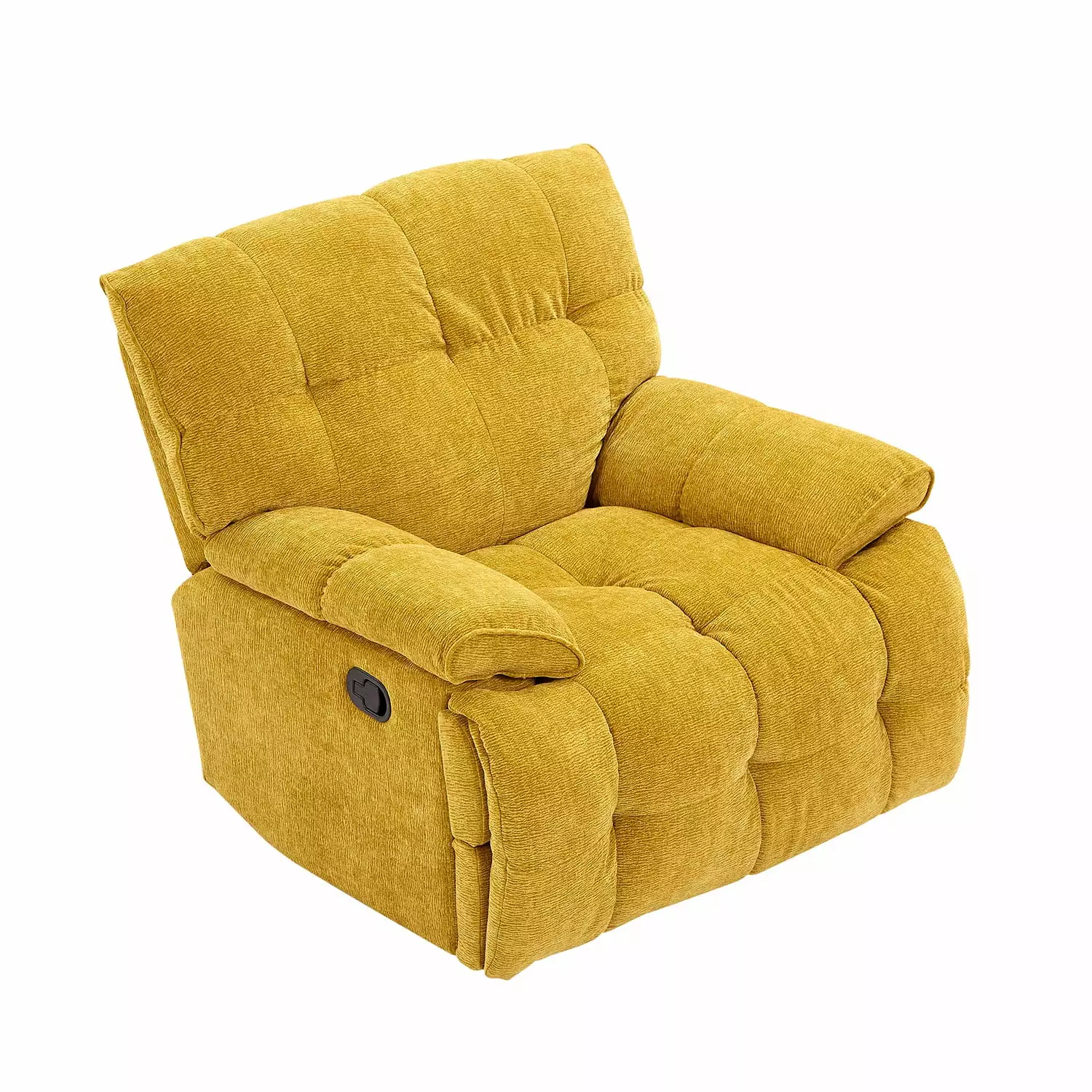 DeeHome Ergonomic Glider 360 Degree Swivel Chair Overstuffed Manual Rocking Recliner Yellow