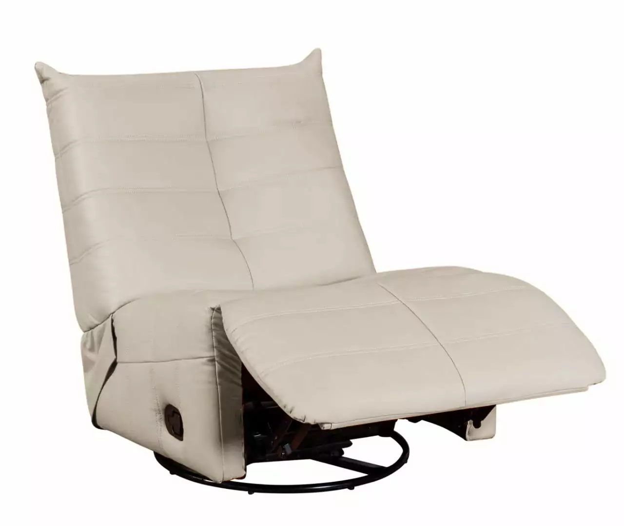DeeHome Georgena 31 Beige PU Leather Swivel Glider Recliner Comfortable Living Room Seating