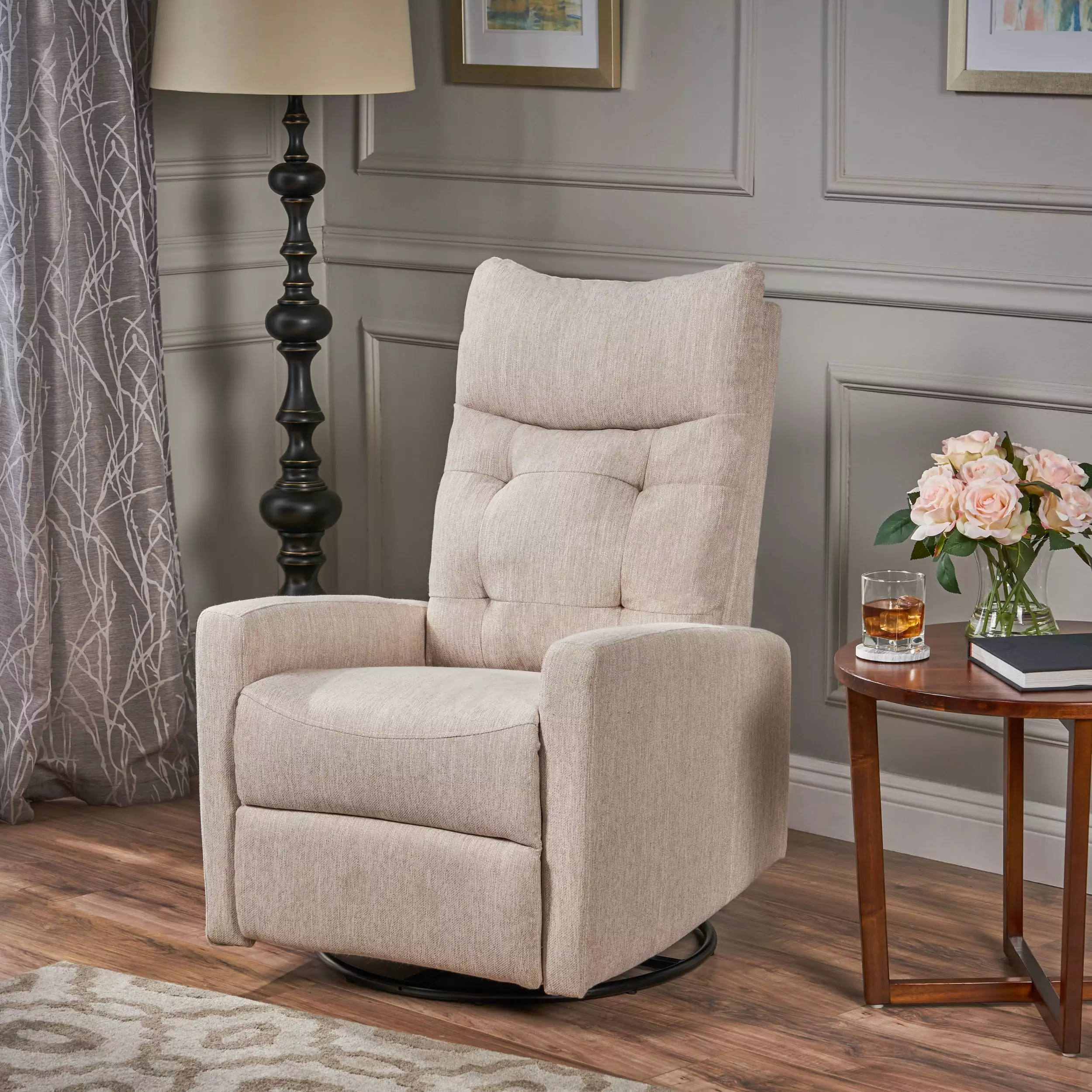 DeeHome GLIDER SWIVEL RECLINER CHAIR Comfortable Swivel Glider Recliner Living Room