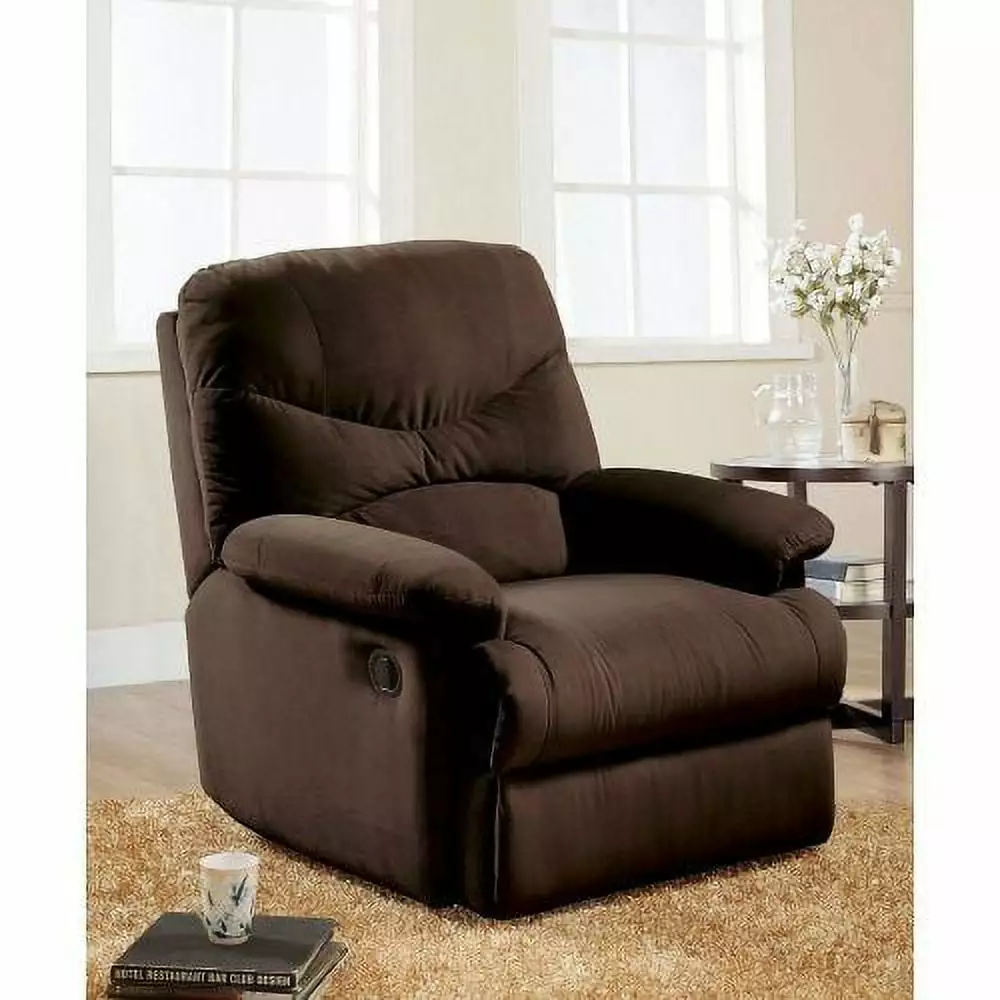 Goldmeet ACME Arcadia Glider Recliner Chocolate Microfiber 00635 Motion Recliner Chair