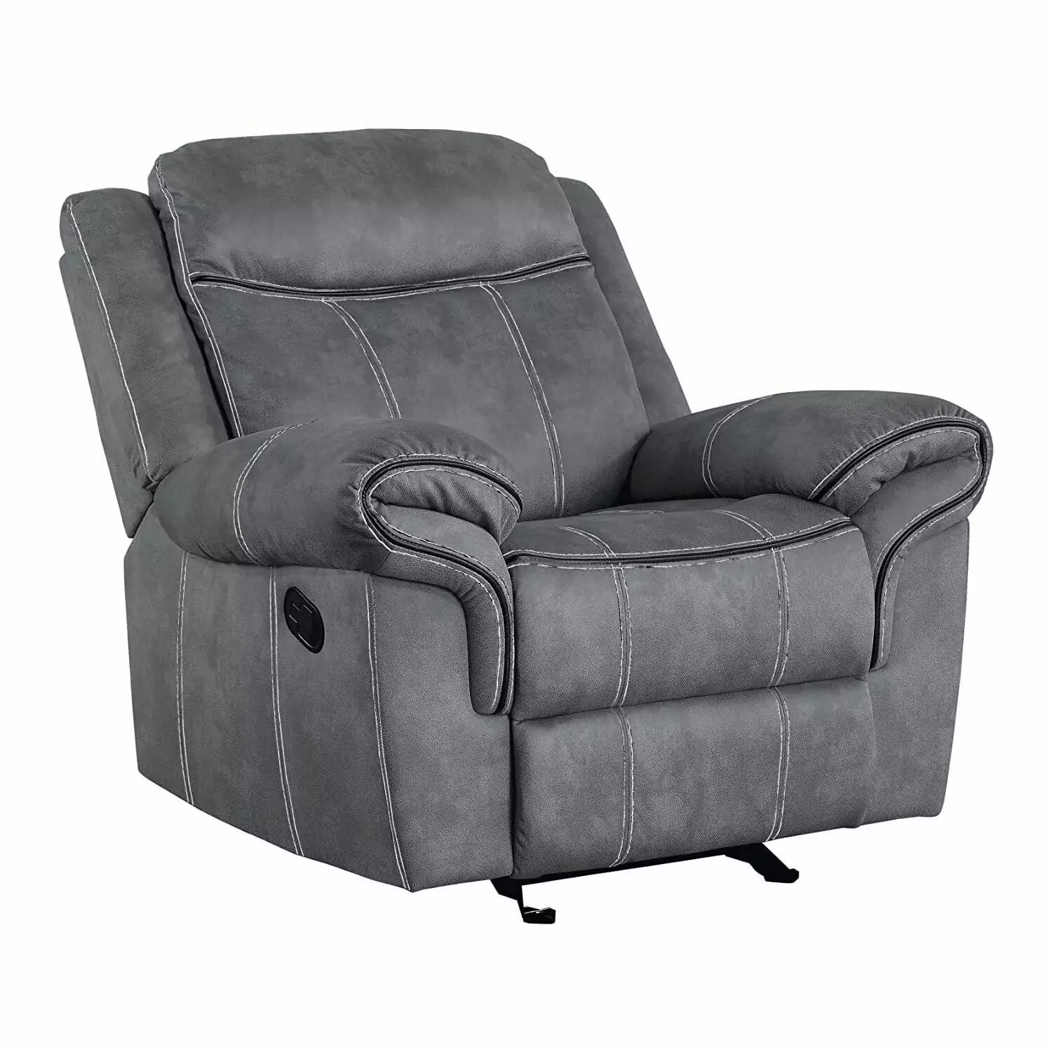 HomeStock Modern Muse Glider Recliner 2-Tone Gray Velvet