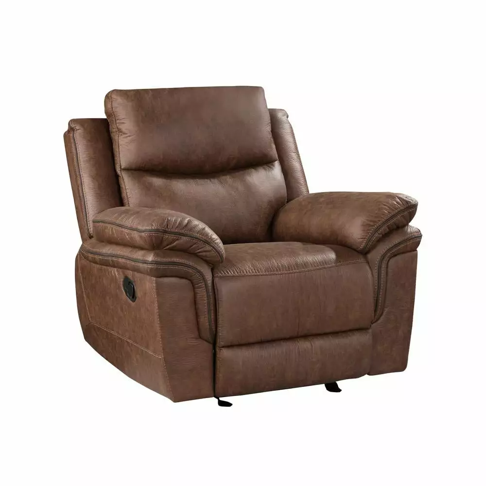 New Classic Furniture Ryland Polyester Fabric Glider Recliner Brown