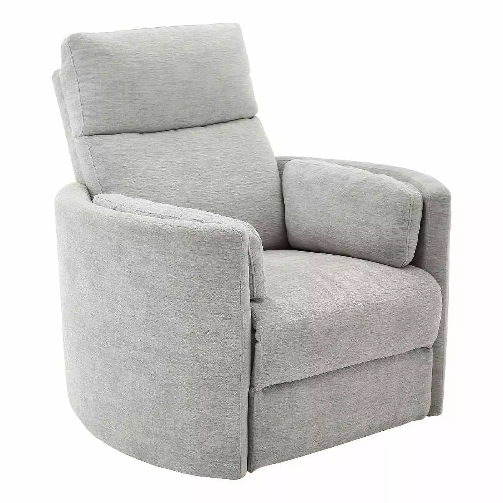 Pemberly Row Polyester Power Swivel Glider Recliner Mineral White