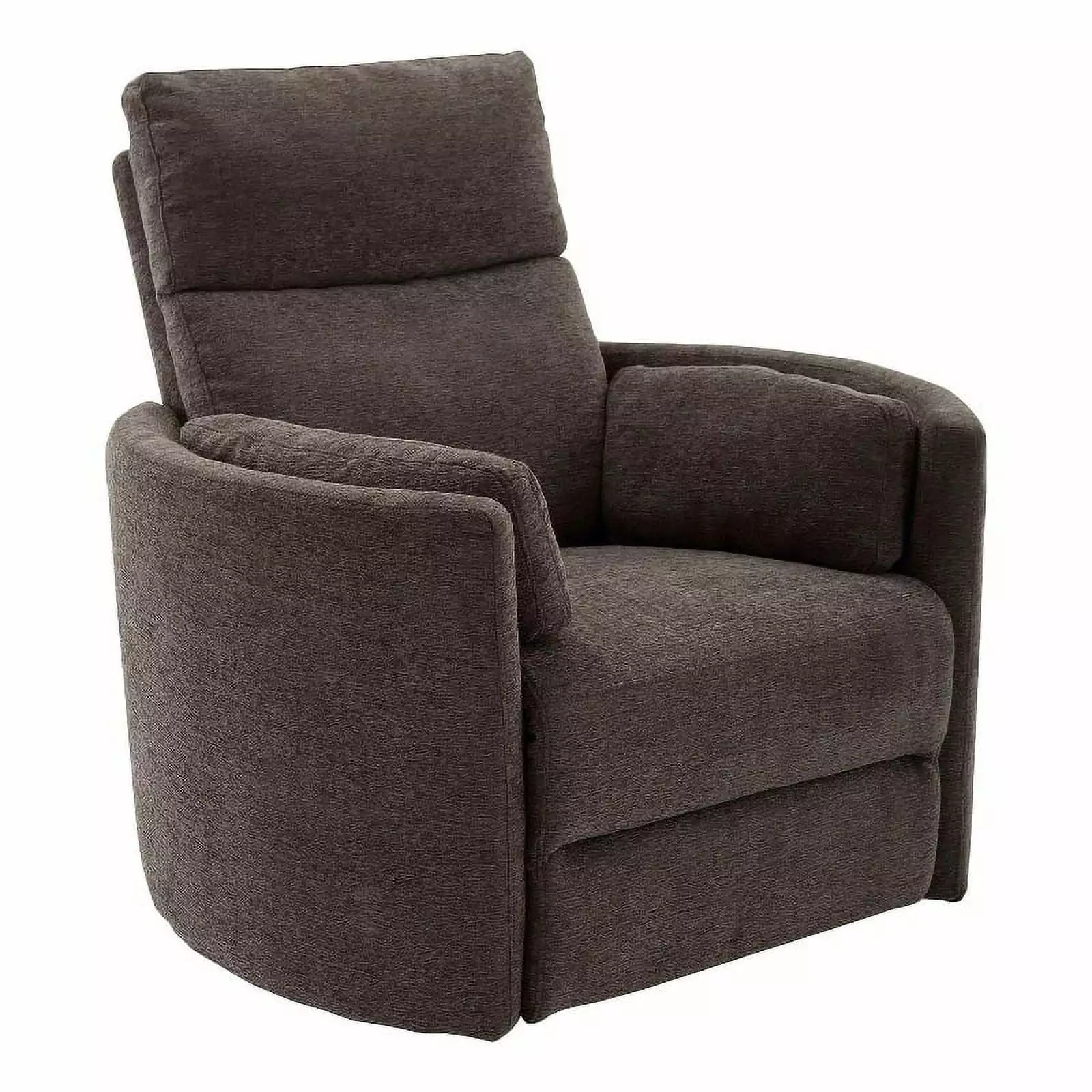 Pemberly Row Polyester Power Swivel Glider Recliner Brown