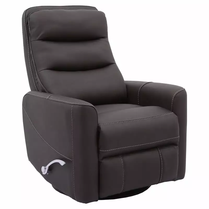 Pemberly Row Polyester/PU Manual Swivel Glider Recliner Chocolate