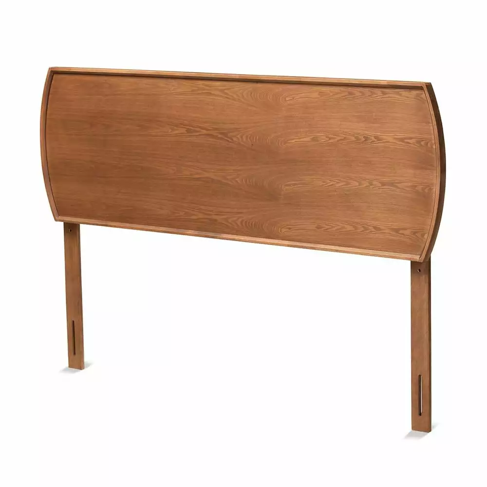 Laurien Mid-Century Modern Ash Walnut Finished Wood Queen Size Headboard Baxton Studio