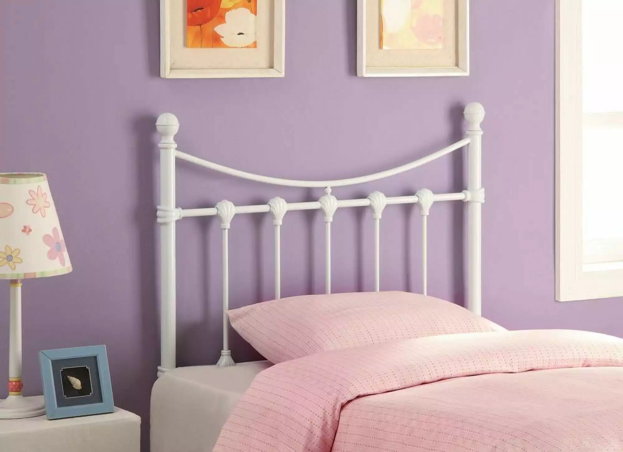 Marie Twin Metal Headboard White Coaster Company