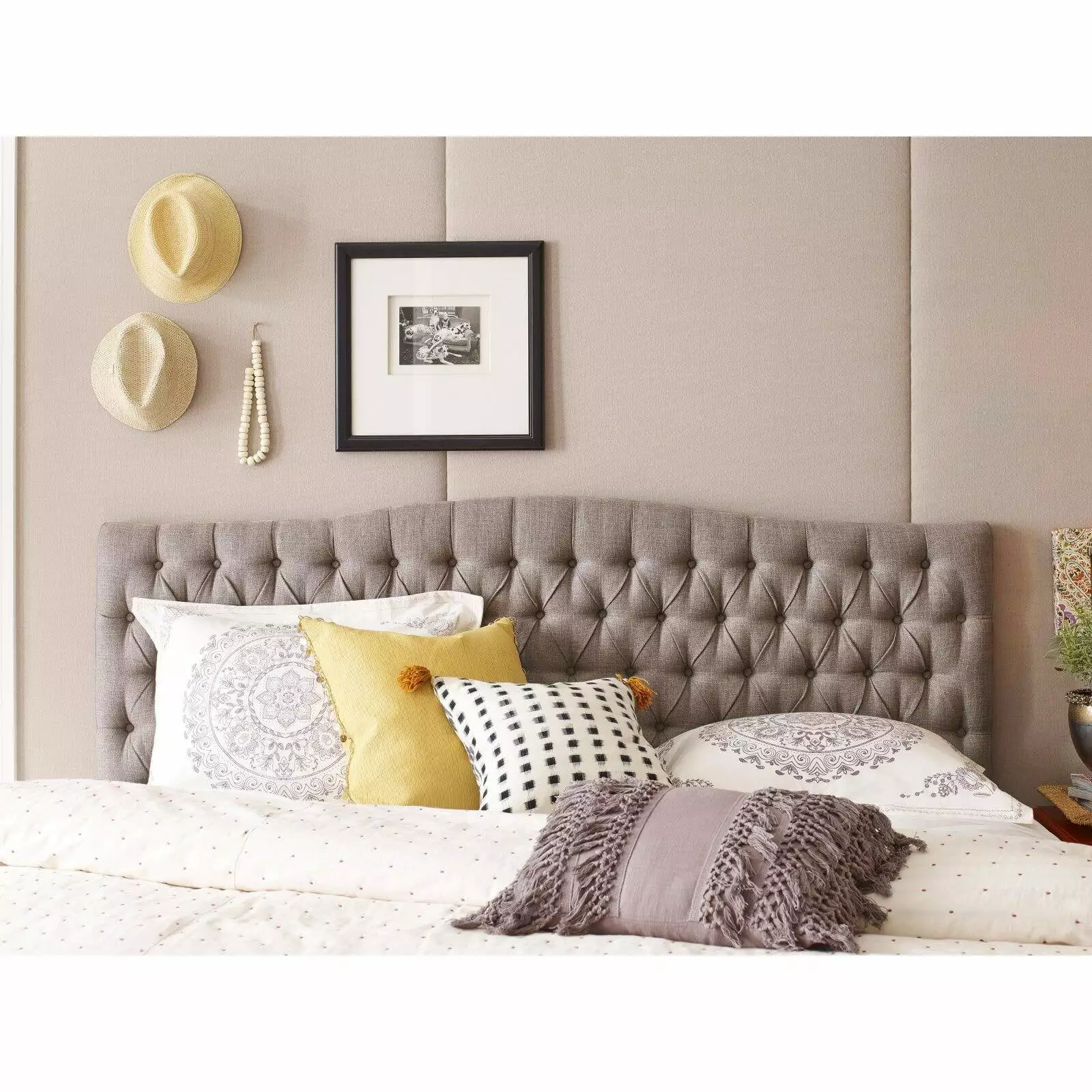 Elle Decor Celeste Queen Size Headboard Brown Weave