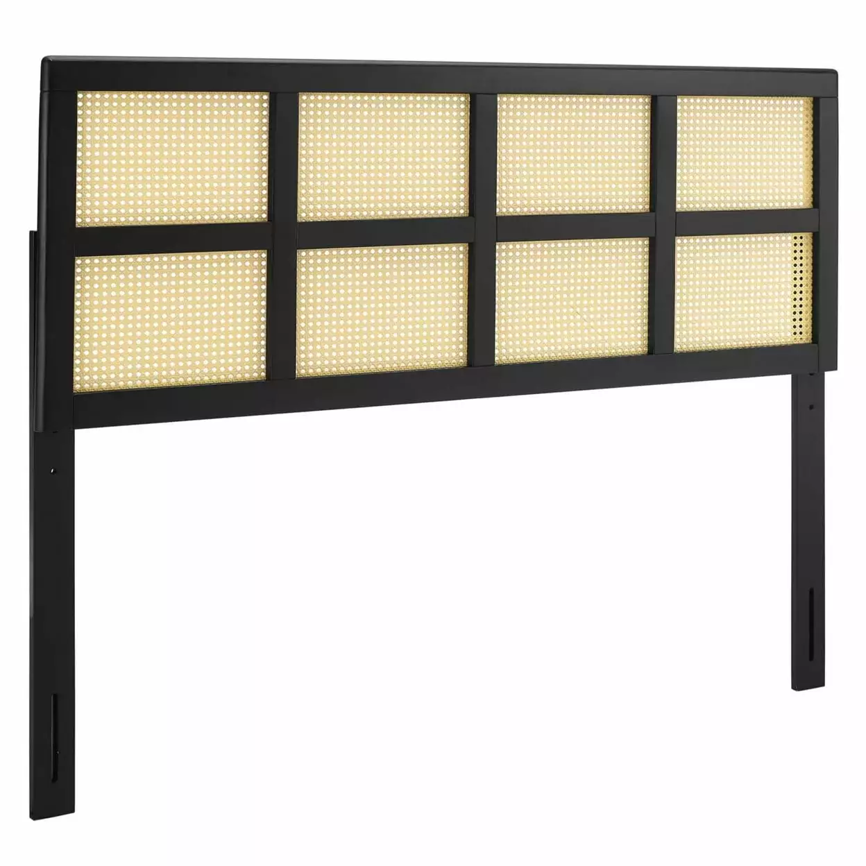 Black Luana Cane King Headboard Modway