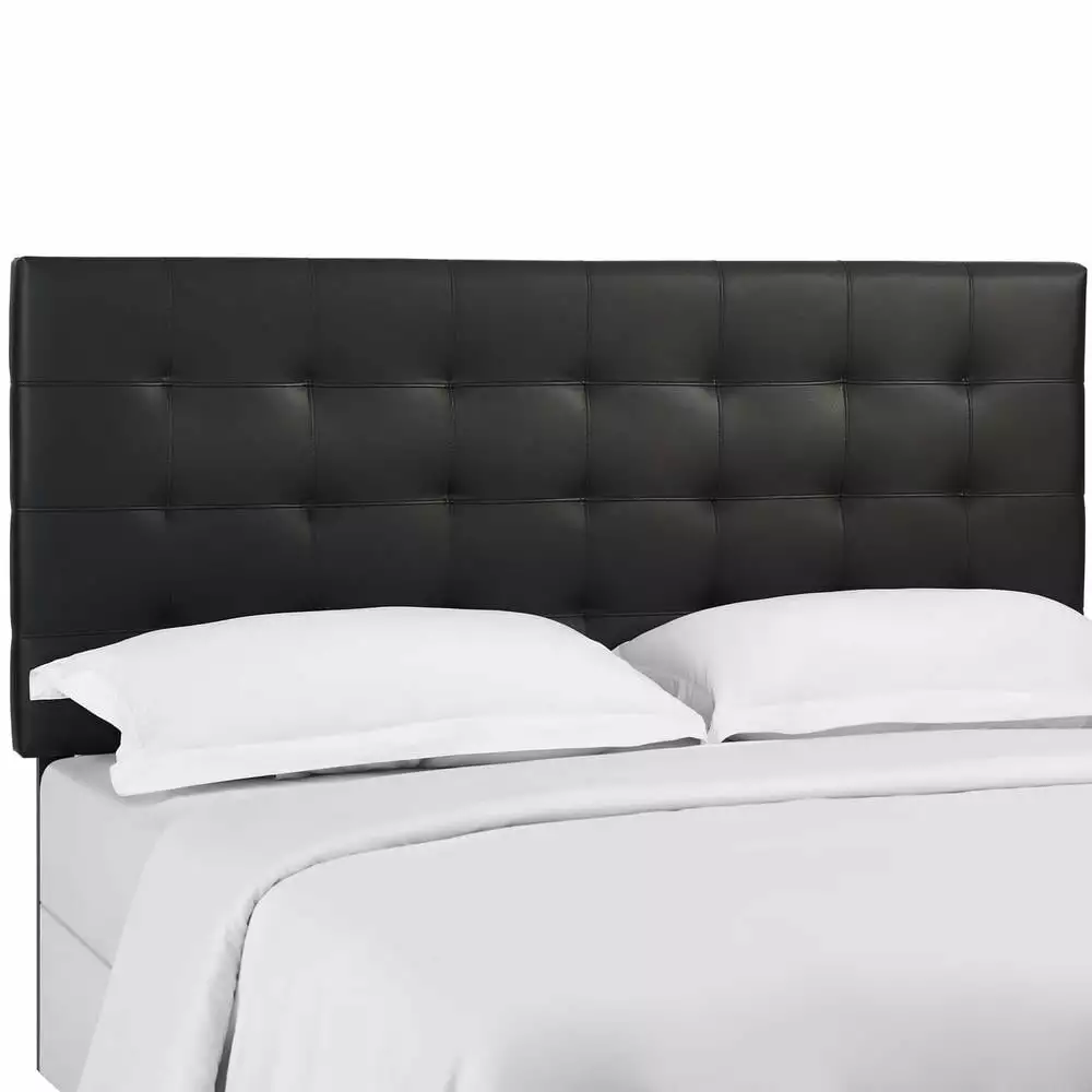 Modway Paisley Tufted King California King Upholstered Faux Leather Headboard Black