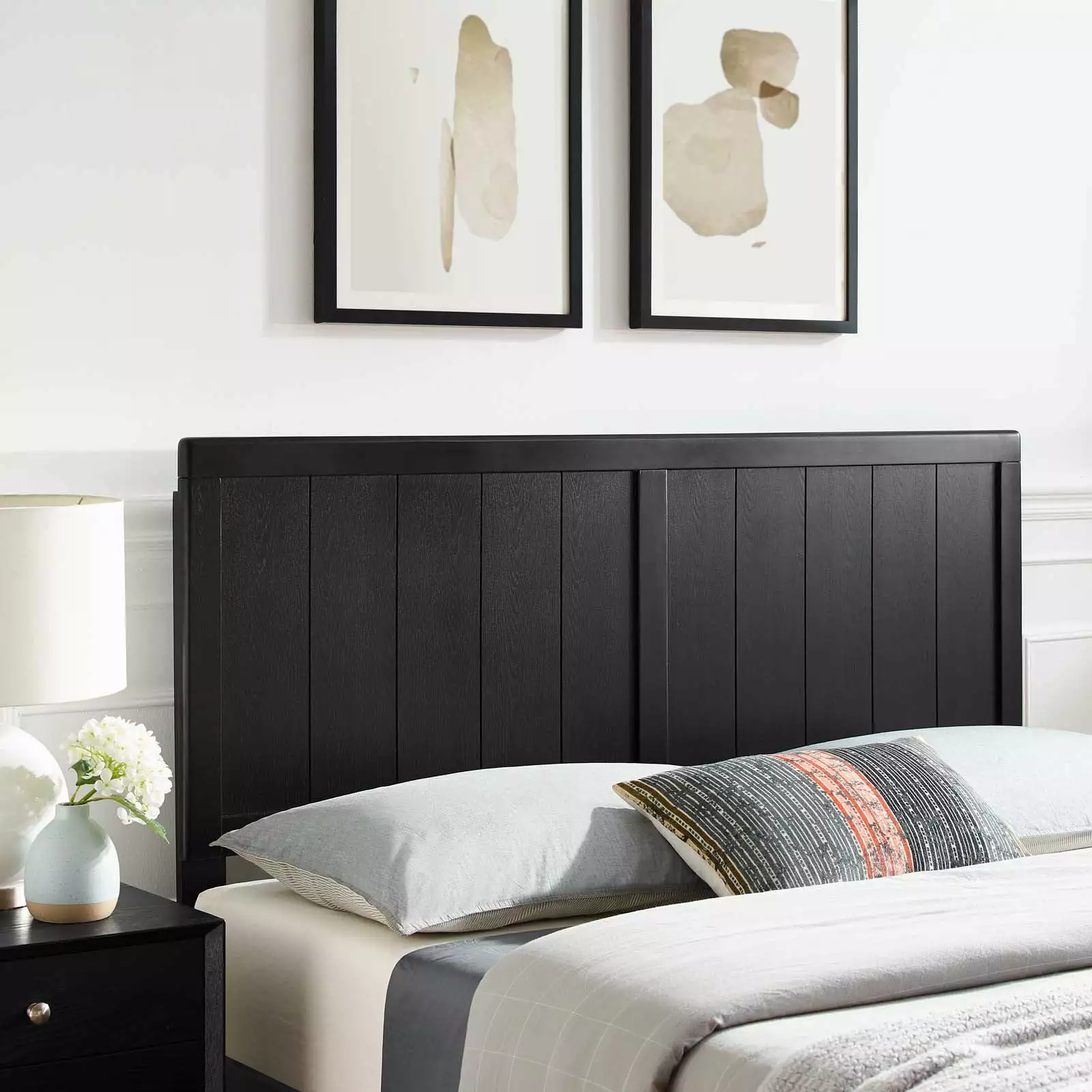 Modway Robbie King Wood Headboard Black