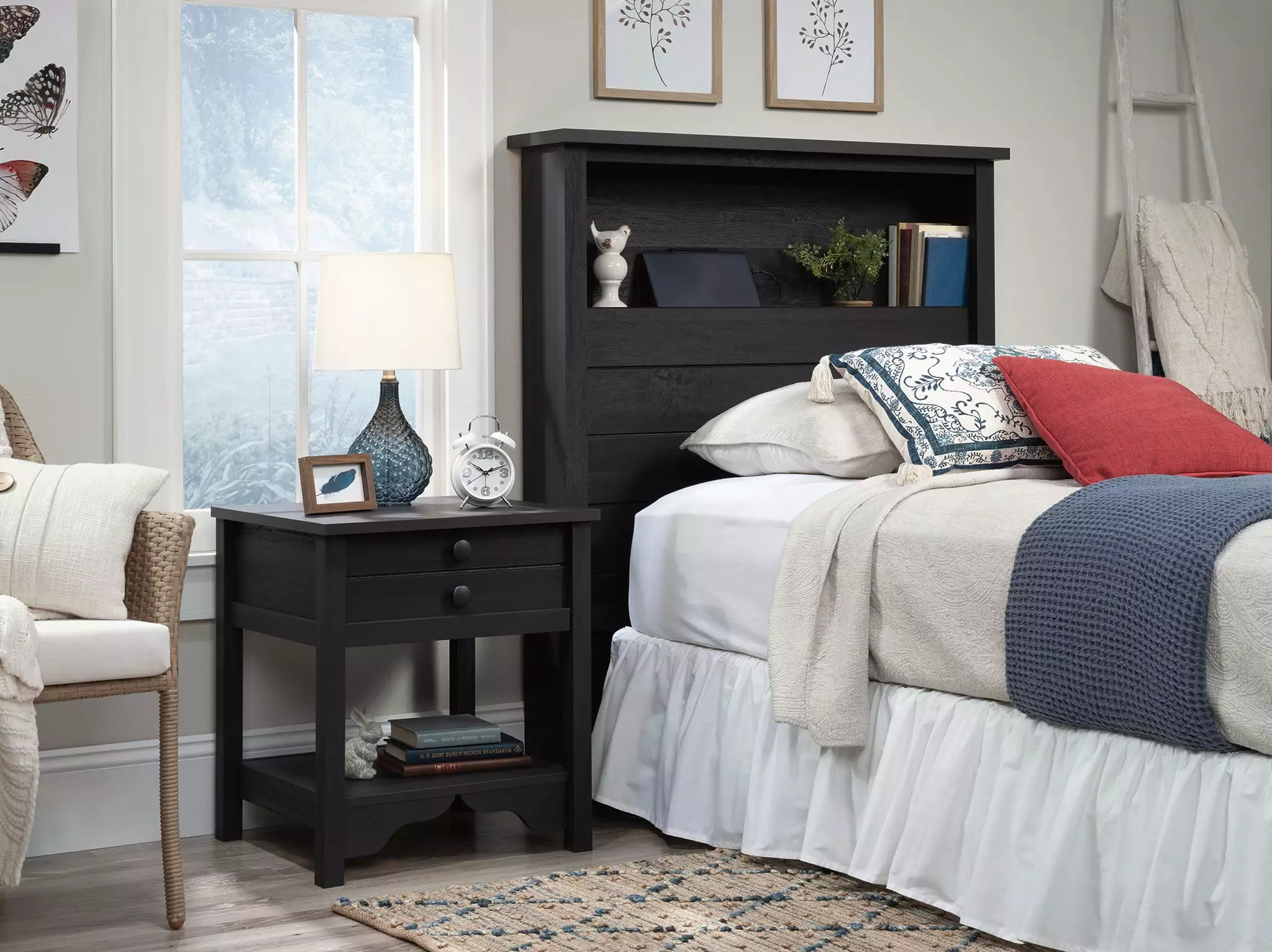 Sauder Dawson Trail Twin Size Headboard Raven Oak Finish