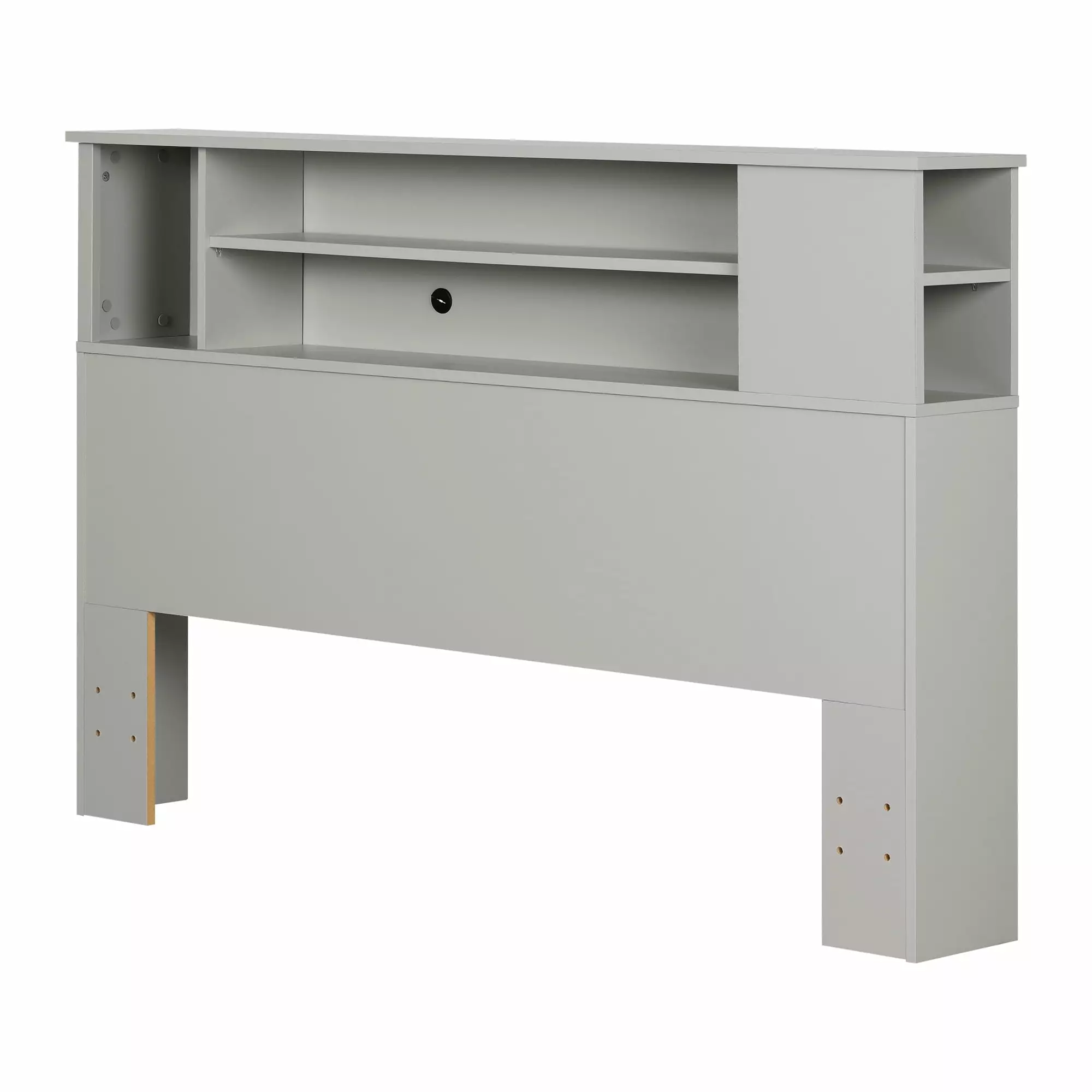 South Shore Vito Full/Queen Kid's Bookcase Headboard - Soft Gray Bedroom Furniture