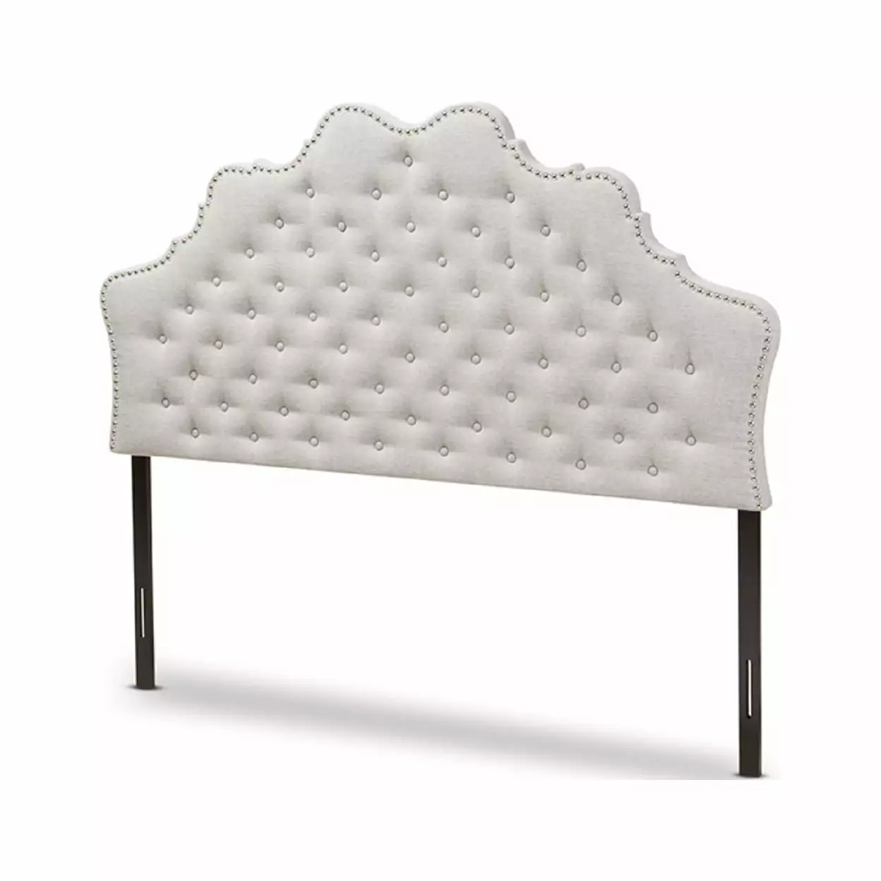 Baxton Studio Hilda Modern Fabric Full Size Headboard Greyish Beige Contemporary Design Wholesale Interiors
