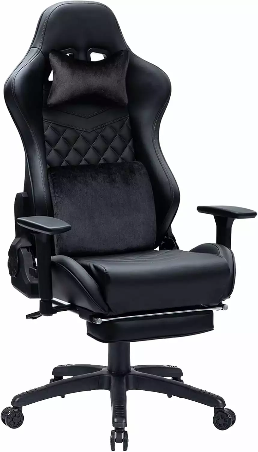 Gaming Chair Adults 350LBS Reinforced Base - Thickened Seat Cushion and Memory Foam Pillows FJU