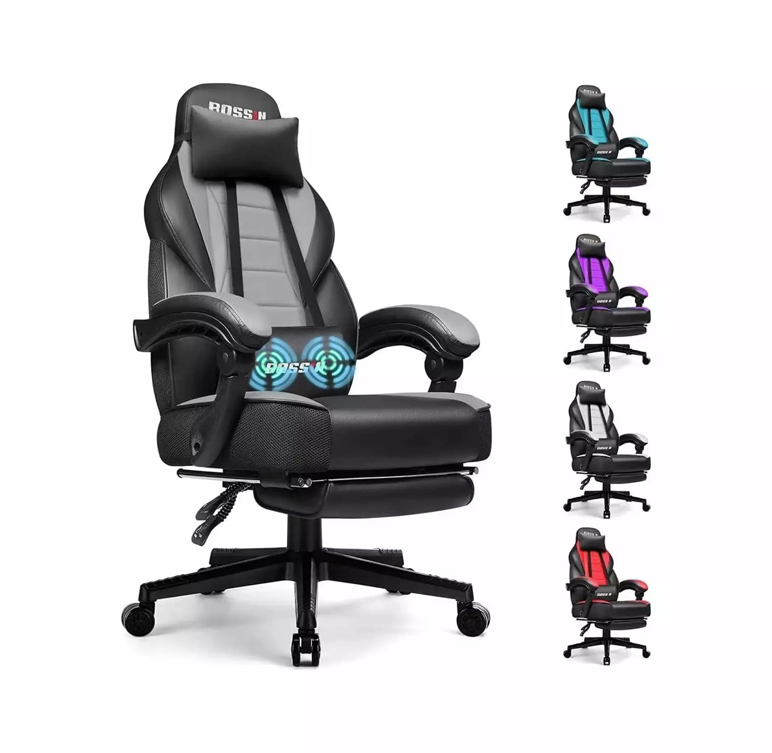 CodYinFI Gaming Chair Massage Ergonomic Heavy Duty Gamer Chair Footrest Lumbar Support Large Size Cushion High Back Office...